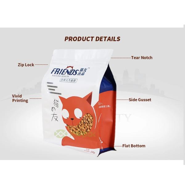 Мешки еды щенка квадратного любимца плоского дна лоснистые