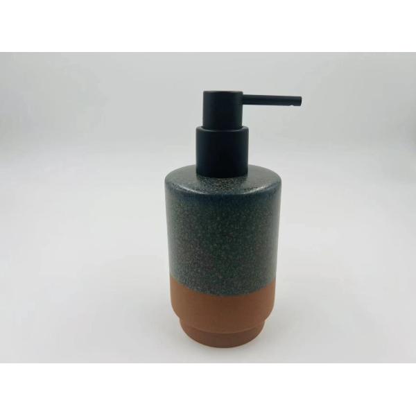Керамические аксессуары для ванной комнаты Круглая форма Двухцветный черный насос для мыла Домашние товары