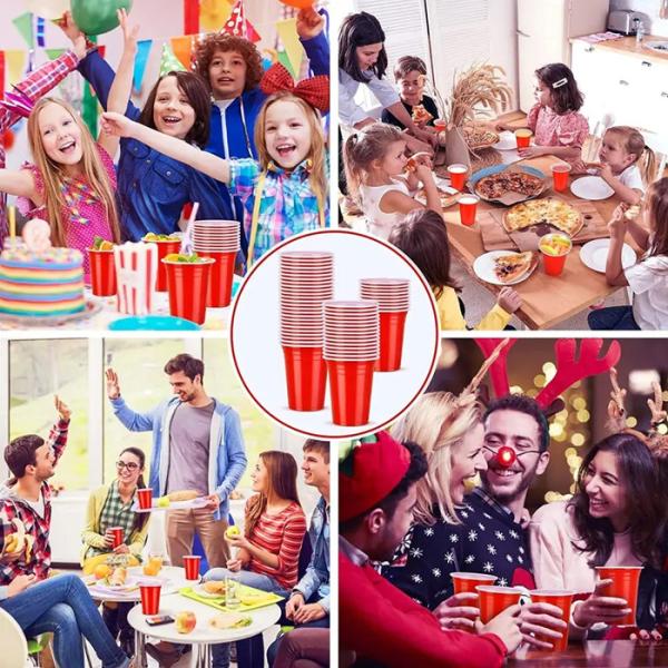 16 Oz 480ml Disposable Plastic Pong Cup Game Colored Beer Pong Glasses