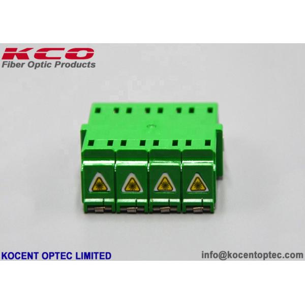 Quad LC APC Shutter Optical Fiber Adapter Singlemode LC Coupler For FTTH