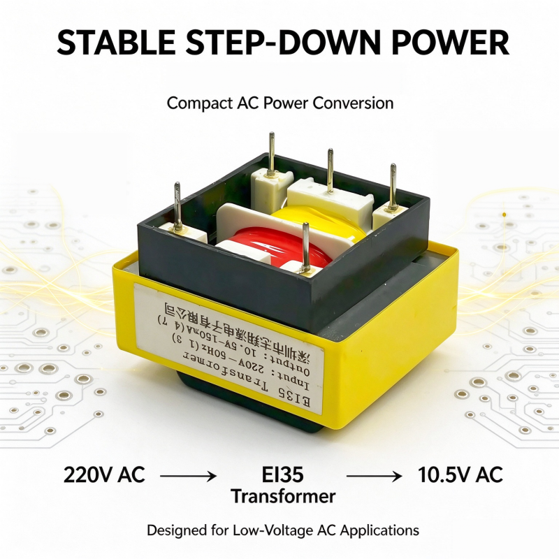 EI35 220V AC to 10.5V AC 150mA Low Frequency Step Down Isolation Power Transformer