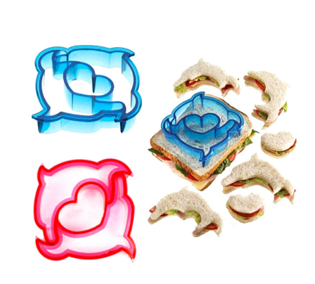 New Arrival Food grade Plastic Kids Sandwich Cutter Set Sandwich and Bread Crust Cutters