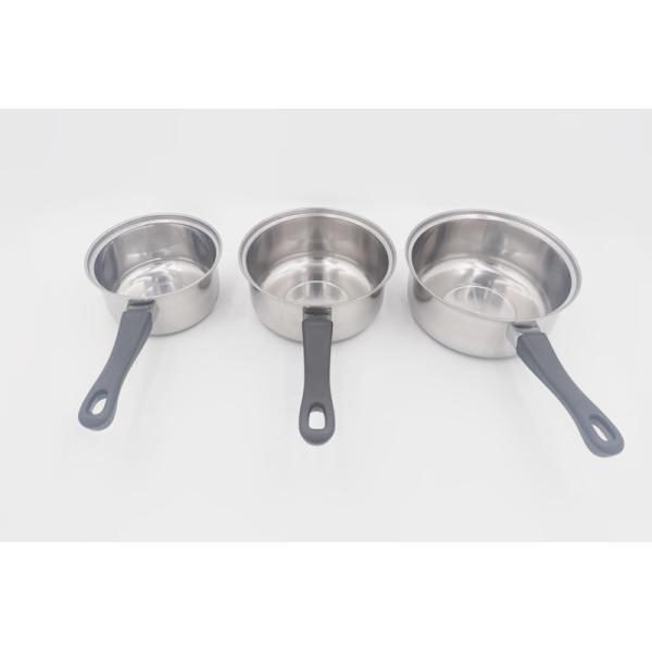 Milk Boiling 0.4mm Stainless Steel Cooking Pot With Single Handle