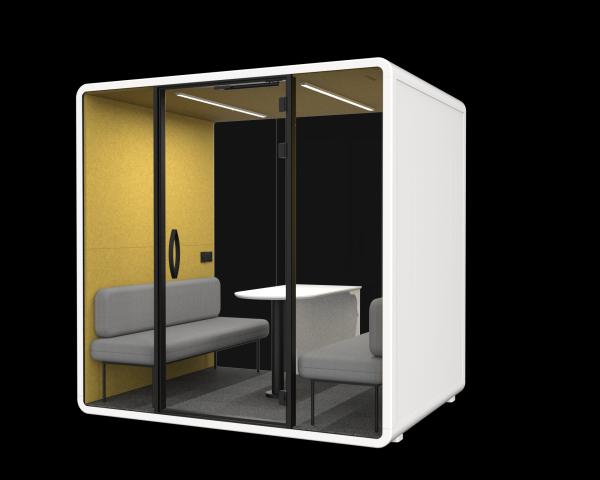 Pequeña cabina telefónica prefabricada de metal de aluminio, sala de reuniones modular micro personalizada a prueba de sonido