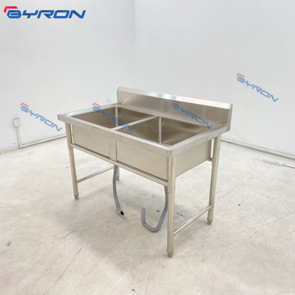Customization Stainless Steel Sink Bench Commercial Sink Bench With Splashback