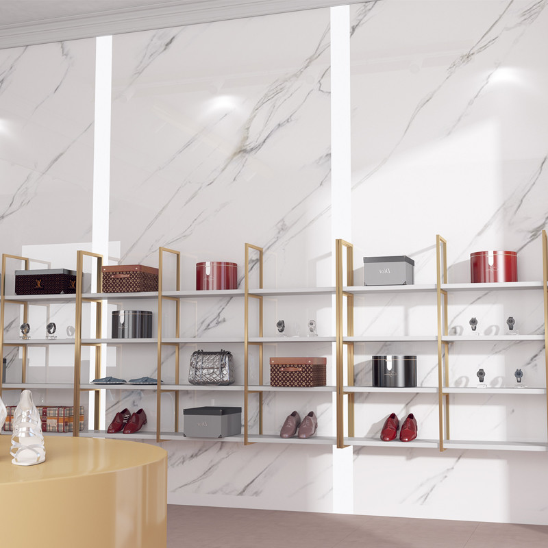 PU Leather Cover 4 Tiers Design Floating Wall Mounted Shelves for Livingroom Furniture