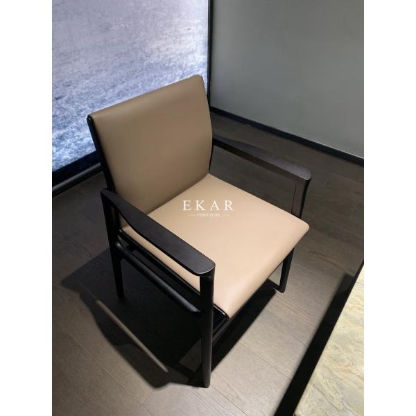 Italian Upholstered Solid Wood Frame Leather Modern Dining Chair