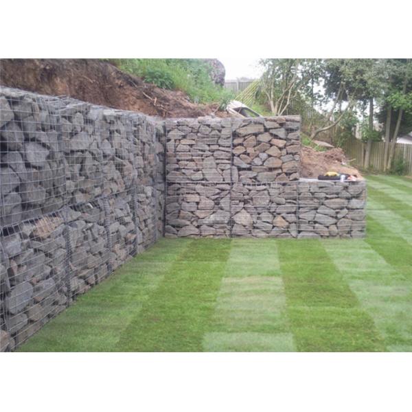Hot Dipped Galvanized Welded Wire Gabions Retaining Wall / Stone Wall Metal Cage