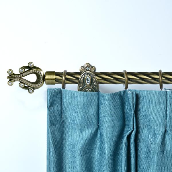 Factory Manufacturer 28mm Vase Head Shape Finial Extendable Metal Curtain Rod Set Adjustable Length