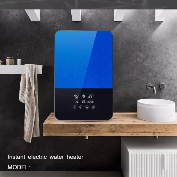 Blue Tankless Induction Water Heater 220 Volt Wall Mounted Touch Control