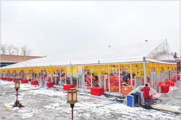 800 Seater Fabric Gala Dinner Outdoor Party Tents Clear Roof Marquee 25X50 M