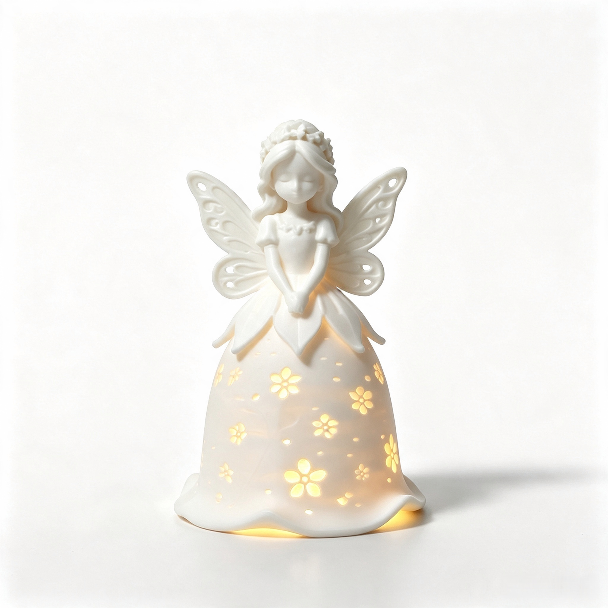 Flower Fairy 3D Printed Lighting Fixtures, Hollow‑out LED Ambient Night Lamp