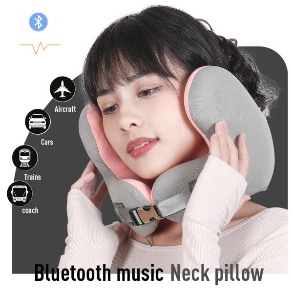 Memory Foam Neck Pillow with Bluetooth Music Function and Celebrities Pattern Design