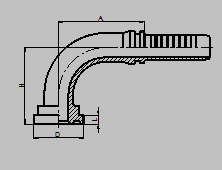 Garnitures d'extrémité hydrauliques en acier de tuyau de coude de 90° SAE Flange Connector 9000 livres par pouce carré