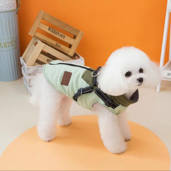 CLASSIC Style Dog Winter Jacket Waterproof and Windproof Pet Clothing with Harness