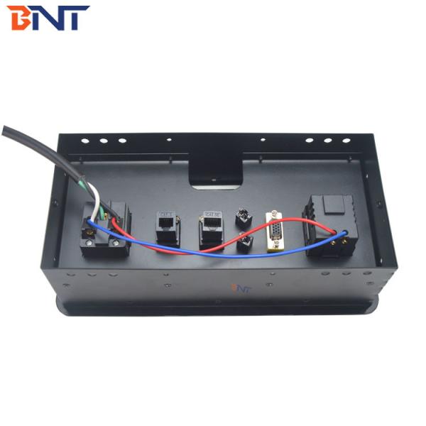 lid buffer design flip up  desk socket with brushed cover used in conference room BF808