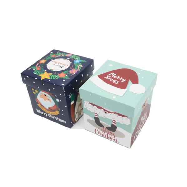 Настроенный рождественский Санта-Сноумен печатная небольшая упаковка подарка Рождественский подарок Конфеты с крышкой