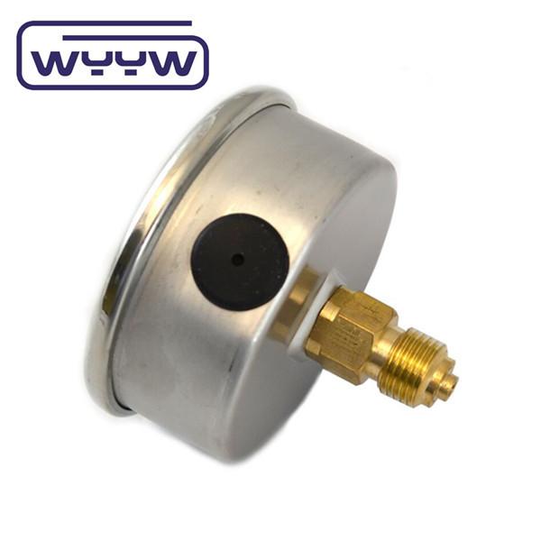 En837-1 63mm traseira todo o aço inoxidável latão borda tubo manômetro de pressão 0-20bar/0-300psi 1/4 NPT fio
