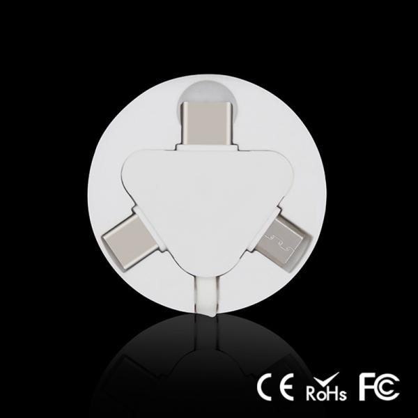 3 In 1 Retractable Length 80cm Micro Type C Cable Fast Charging