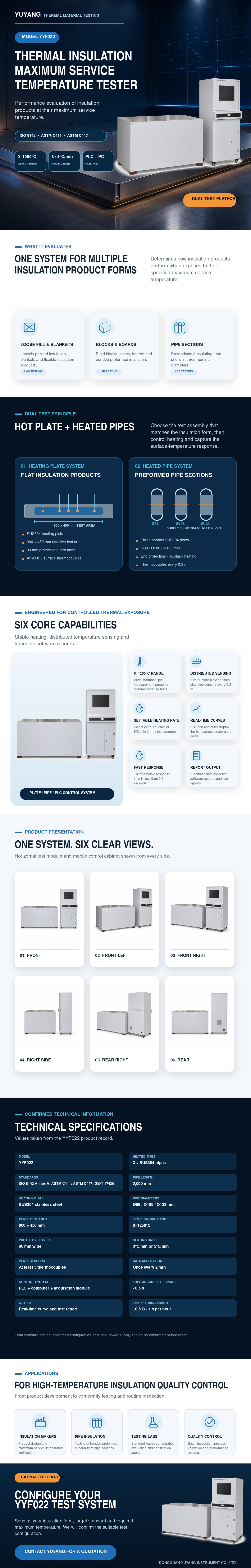 ASTM C411 ISO 8142 Thermal Insulation Service Temperature Tester Pipe and Board Material Test Machine Laboratory Equipment