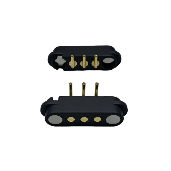 90 degrees angle magnetic connector 3pin male and female magnetic power connector 