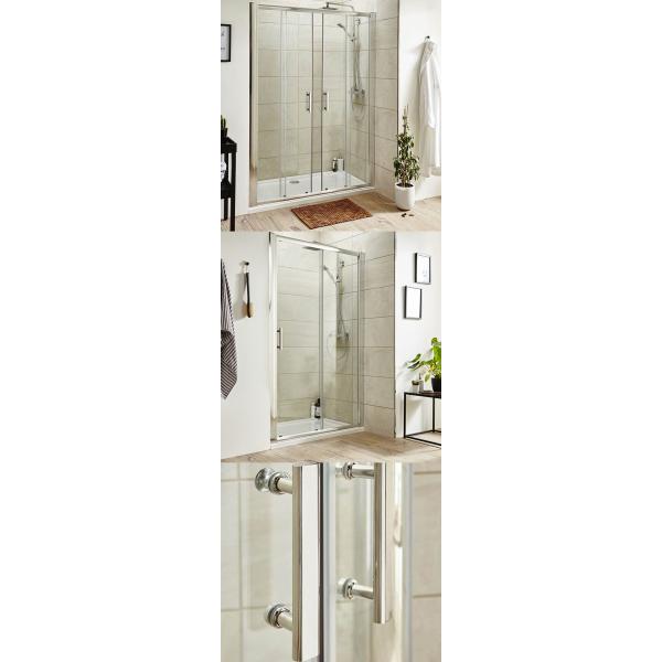 Polished Color Bathroom Shower Room 6mm Tempered Glass With Sliding Door