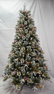 Pinho da árvore de Natal do PE de 7.5FT magro com o branco geado