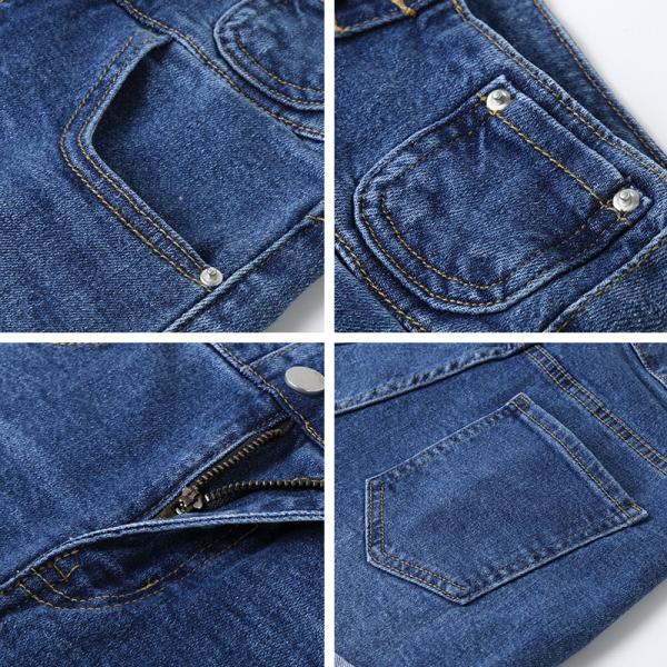 BEIANJI связало высоких дам Waisted случайная джинсовая ткань замыкает накоротко