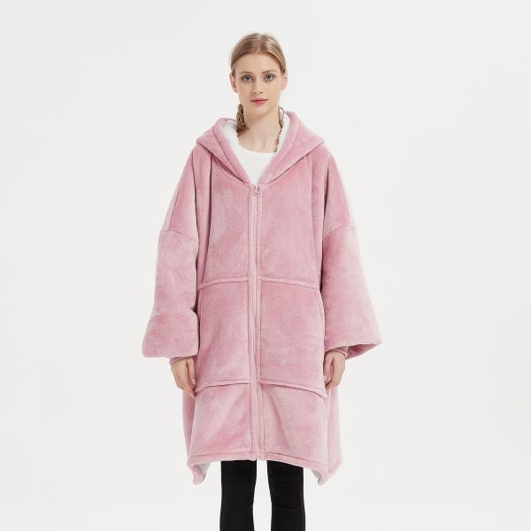 Zipper Closure Womens Hooded Pajamas Oversized Hoodie Pajamas Ultra Comfortable