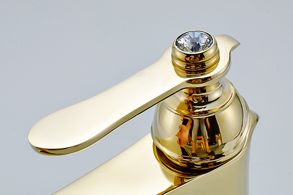 ROVATE Gold Deck Mounted Brass Basin Mixer Faucets Cold And Hot Water