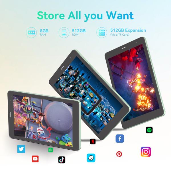 C Idea High-Resolution Display 8 Inch Tablet Pc With 800x1280 Ips Screen For Teens Education CM828 Green