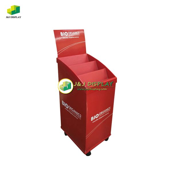Health Care Cardboard Dump Bins Tiered Pharmacy POS Floor Display Stand