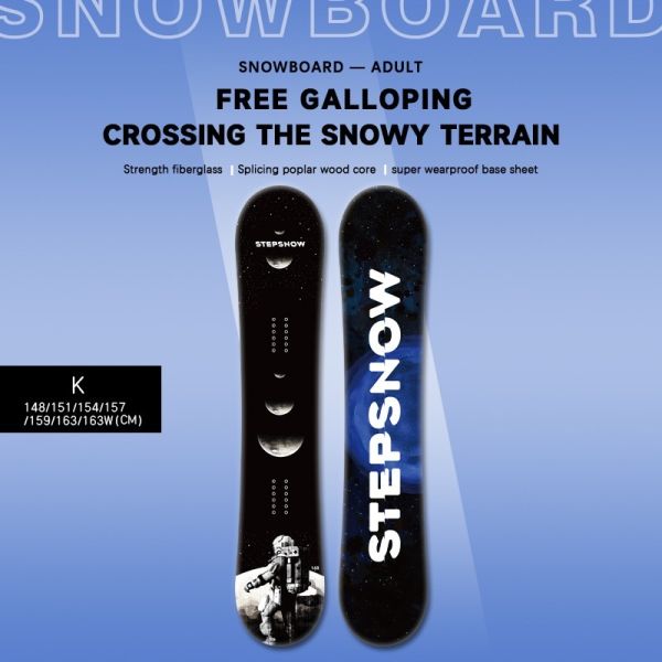 Professional Camber Bend Type Snowboard with Flex 4~6 and Poplar Wood Core for Men and Women