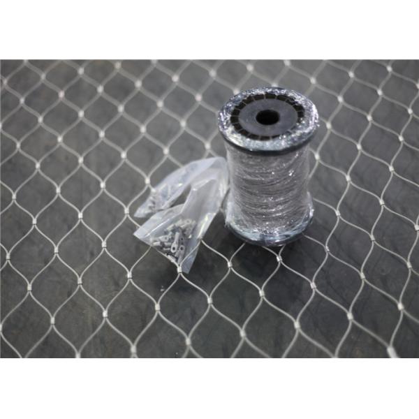 Knotted Stainless Steel Cable Trellis , Cable Wire Mesh For Green Wall