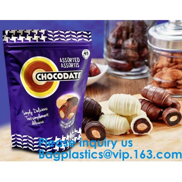 Foil Zip Lock Stand Up Food Pouches Bags With Notch For Food Storage,Hologram Foil Stand Up Zipper Pouch Bag