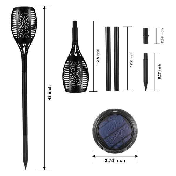 Garden Decoration Solar Flickering Flame Torch IP65 PSE Approved