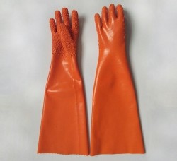 Цвет длинных перчаток масла рукава устойчивых оранжевый для осмотра/погрузо-разг