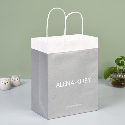 120gsm reciclou sacos de papel brancos duráveis com punhos torcidos