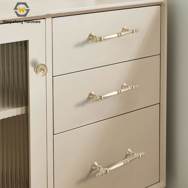 Retro Furniture Hardware Brass Cabinet Wardrobe Handle Kitchen Bedroom Living Room Furniture Handle Metal Spare Parts