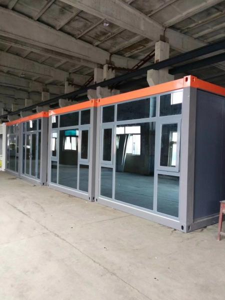 20ft Glass Curtain Wall Pre Fab Container Homes For Shops Show Room