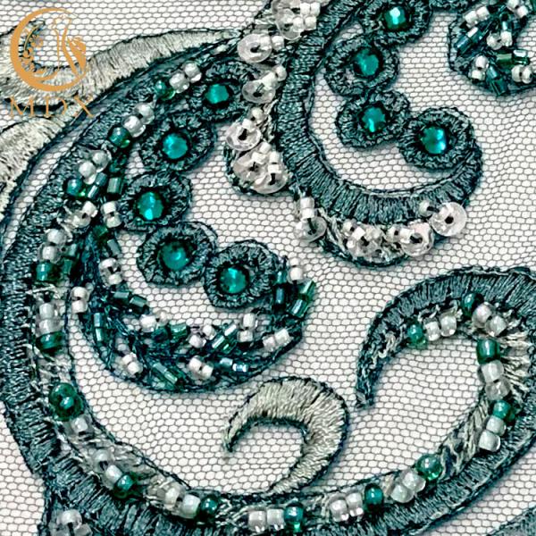 Handmade африканские стили отбортовали ткань шнурка вышивки для одежды