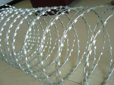 Calibre espiral galvanizado da lâmina 14 de Bto 22 de alta elasticidade de aço do arame farpado