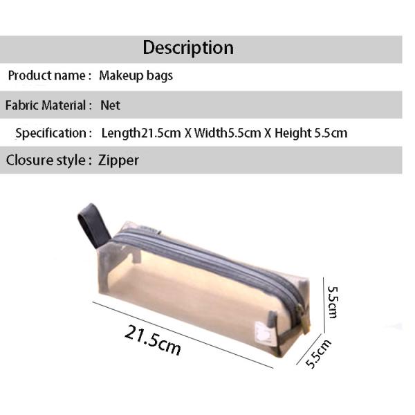Pen bag creative personality net transparent storage bag junior high school students pen bag makeup bags
