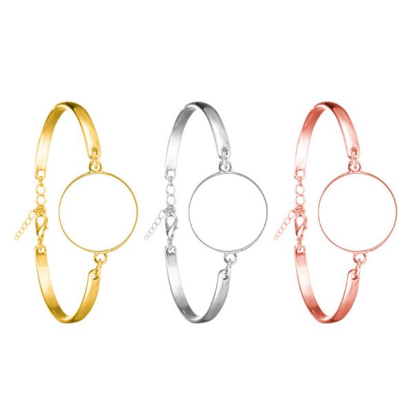 Mujeres Joyería Elegante Brazalete de Sublimación Blancos DIY Brazaletes de Encanto de Sublimación personalizados