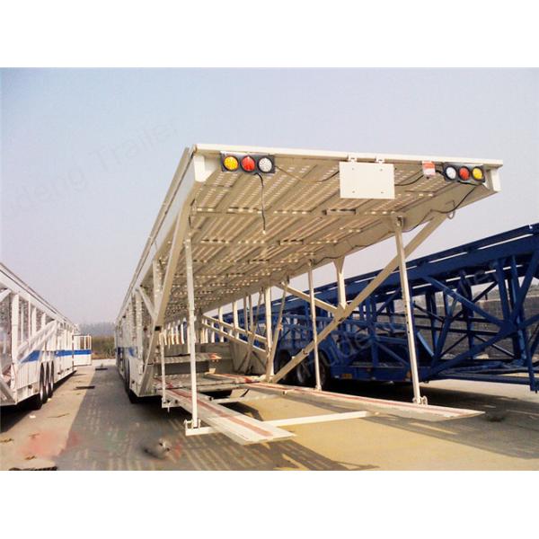 Double Axles Car Carrier Trailer For 9 Cars Transport Steel Material