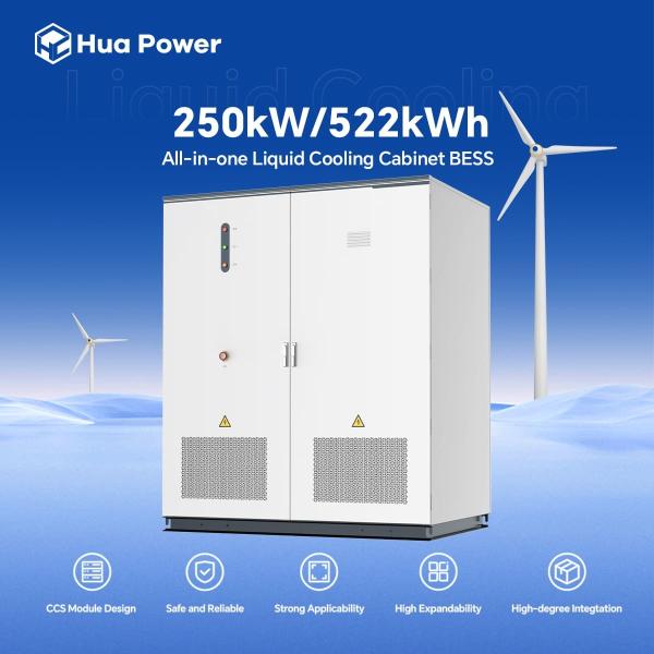 Hua Power 6000 циклов Все в одном жидкостный охлаждающий шкаф Bess 250kW 522kWh Системы хранения энергии C&I
