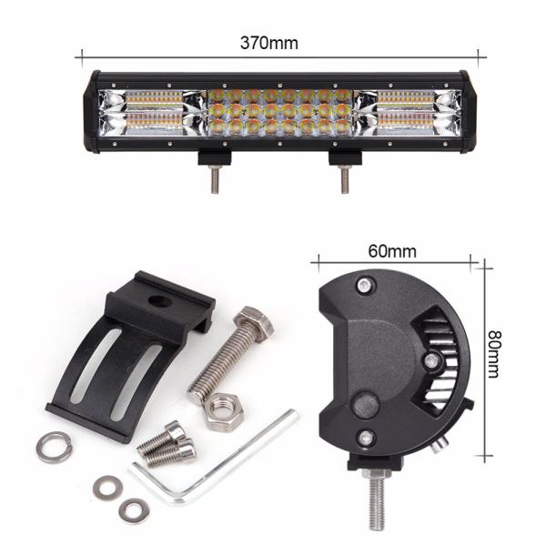 216W 15 Inch Amber Tri - Row Vehicle Led Strobe Lights 6063 Aluminum Alloy Housing