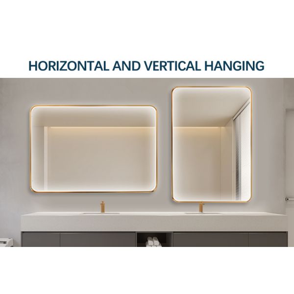 Antifog Rectangle Bathroom Mirror Waterproof With Front Led Light