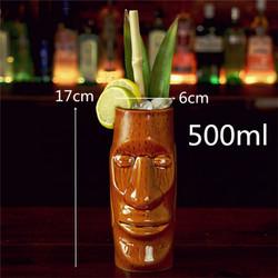 Creative Ceramic Tiki Mugs Hawaiian Cocktail Mug  Porcelain Beer Wine Mug Drinkware