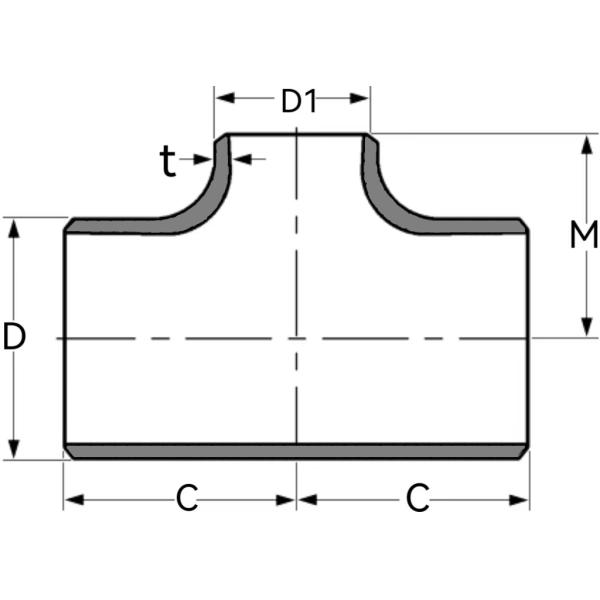 ASME B16.9 Unequal Tees/Reducing Tee Fitting SCH5 SCH10 SCH20 Black Painting Carbon Steel Reducing Tee Pipe Fitting
